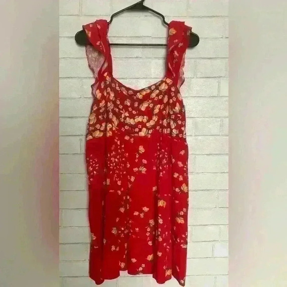 Lauren Conrad Red lemon babydoll dress with tie back size XL - Picture 2 of 4